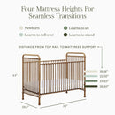 Abigail 3-in-1 Convertible Crib - Vintage Gold