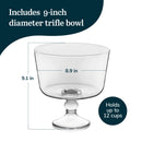 Footed Glass Trifle Bowl - Modern Serving Dish