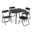 Folding Card Table and Chair Set - Black
