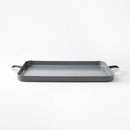 Ceramic Coated Aluminum Double Burner Griddle - Dark Gray