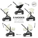 Eos 5-in-1 Travel System Stroller + Lightweight Aton G Infant Car Seat - Seashell Beige