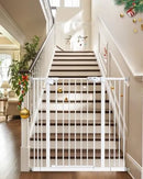 Adjustable Baby Gate for Stairs - White