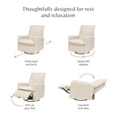 Cali Flange Recliner and Swivel Glider - Cream Shearling