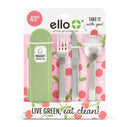 Travel Cutlery Set in Green and Pink