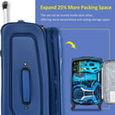 Softside Luggage Expandable 3 Piece Set Suitcase Upright Spinner Softshell Lightweight Luggage Travel Set