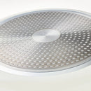 12" Nonstick Ceramic Coated Aluminum Fry Pan with Cover - Cream