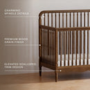 4-in-1 Convertible Spindle Crib - Natural Walnut