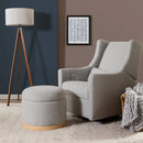 Naka Storage Ottoman with Light Wood Base - Performance Gray