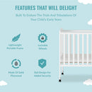Lightweight Folding Portable Stationary Side Crib - White