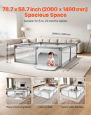 Large Baby Playpen - Gray