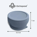 Silicone Baby Suction Bowl With Lid - Grey