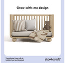5-in-1 Convertible Crib with Toddler Guardrail - Driftwood