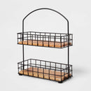 Iron and Mangowood 2-Tier Wire Spice Rack Black