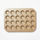 24ct Nonstick Aluminized Steel Mini Muffin Baking Pan - Gold
