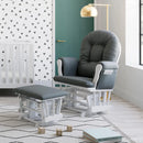Storkcraft Premium Hoop Glider and Ottoman (White Base, Gray Cushion)