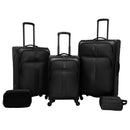 Softside Checked Spinner 5pc Luggage Set - Black