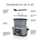 PossibleCooker PRO 8.5qt Multi-Cooker with 4-in-1 Slow Cooker, Sear, Sous Vide, Oven Safe Pot to 500°F - Stone
