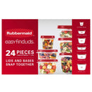 EasyFindLids 24 Piece Food Storage Containers Variety Set, Red