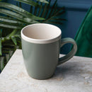 Serenity Stoneware Mug Set of 4 - Green and Cream