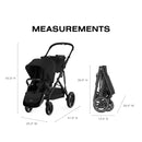 Gazelle S Stroller - Black Frame with Moon Black Seat