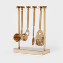 5pc Metal Bar Tool Set with Stand - Gold