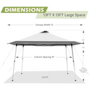 13 x 13 Pop-up Outdoor Canopy | Large Space with 4-wheel Portability