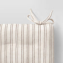 15"x15"x2.1"  Striped Chair Pad Black/Natural