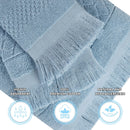 Geometric Cotton Towel Set - Blue