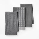 3pc Kitchen Towels Dark Gray