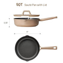 5qt Nonstick Saute Pan with Lid - Taupe