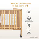 Full Size 2-in-1 Folding Stationary Side Crib - Natural Wood