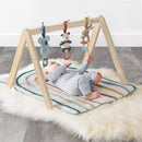 Wooden Activity Gym with Playmat and Three Removable Toys