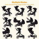 Double Track Tandem Stroller - Black