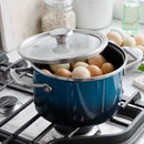 Greenpan Merten & Storck 6-Quart Steel Core Enameled Stockpot with Lid - Aegean Teal
