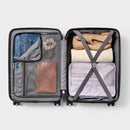 Hardside Carry-On Spinner Suitcase with Front Pocket - Black