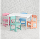 Kids' Table with 4 Chairs - Bianca White/Pastel