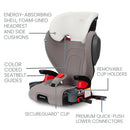 Backless Belt-Positioning Booster Seat - Gray