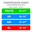 Compression Shorts with Protective Cups - White - S