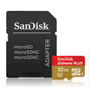 SanDisk Extreme Plus 32GB UHS-I microSDHC Memory Card with SD Adapter