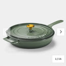 12" Enameled Cast Iron Skillet with Lid