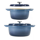 Cast Iron Round Dutch Oven 2-Pack - Blue