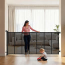 Retractable Baby Gate w/ Reinforced Fiberglass Strips - Black