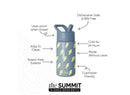 Summit Water Bottle with Straw Lid - Blue