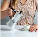 Manual Stovetop Espresso Maker - Polished Aluminum