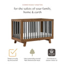 Hudson 3-in-1 Convertible Crib - Natural Walnut/Black