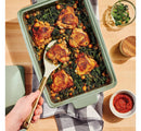 4qt Stoneware Rectangle Baking Dish with Lid Sage Green - ™