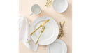 16-Piece Beaded Rim Porcelain Dinnerware Set - White