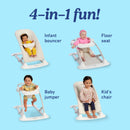 Jumpstart 4-in-1 Infant Activity Bouncer Baby Bouncer Seat - Pristine, Blue