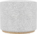Bouclé Ottoman - Cream Bouclé With Gray Yarns