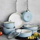 Padova Pro Ceramic Nonstick 10-Piece Cookware Set - Blue Haze